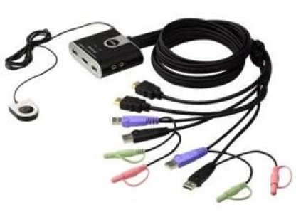 ATEN přepínač KVM, 2port HDMI KVM USB 2.0 mini, 1,2m, DO (CS-692)