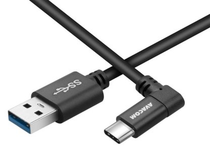 AVACOM kabel USB 3.1, A-C pravoúhlý, M/M, propojovací, 1m, černý (DCUS-TPCLR-10K)