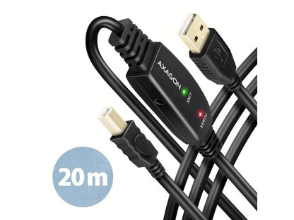AXAGON ADR-220B, USB A-B, 2.0 aktivní prodlužovací / repeater kabel, 20m (ADR-220B)