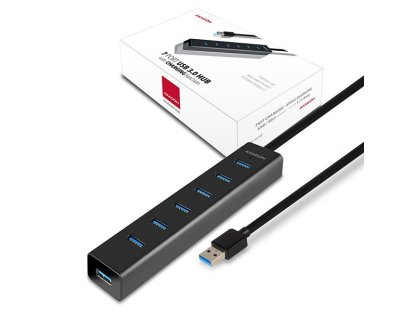 AXAGON USB 3.0 hub, A-7xA, F/7xF (HUE-SA7BP)