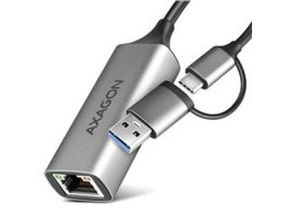 AXAGON USB Gigabit Ethernet síťová karta, USB-C + USB-A 3.2 Gen 1 (ADE-TXCA)