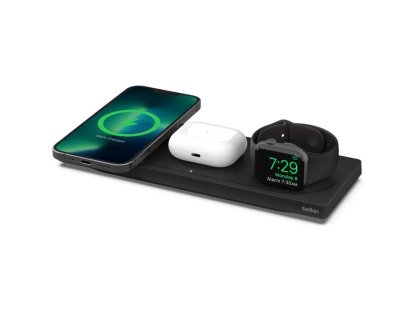 Belkin Bezdrátová nabíjecí podložka BoostCharge Pro 3v1 s MagSafe cerná (WIZ016vfBK)