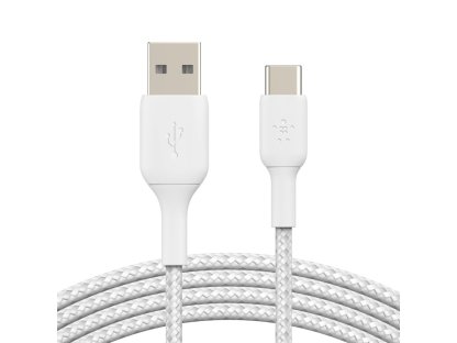 BELKIN BOOST Charge Braided USB-C/USB-A odolný kabel, 2m, bílý (CAB002bt2MWH)