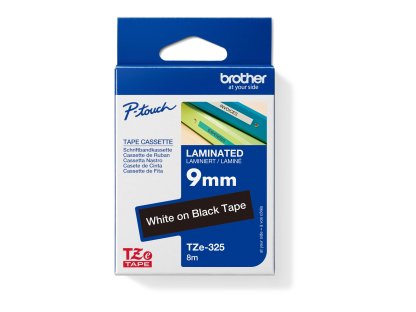 BROTHER laminovaná páska TZE-325/ cerná-bílá/ 9mm (TZE325)