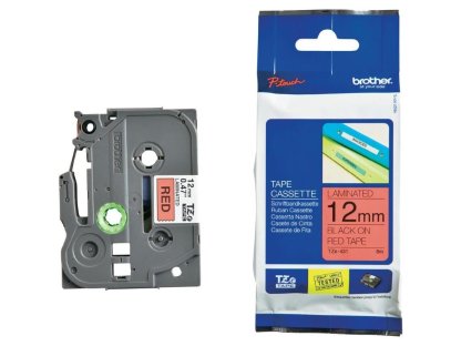 BROTHER TZE431 - kazeta TZ šírky 12mm, laminovaná TZE-431, cervená/cerné písmo
