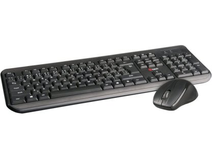 C-TECH bezdrátový set - klávesnice s myší, černá, USB, CZ/SK (WLKMC-01)