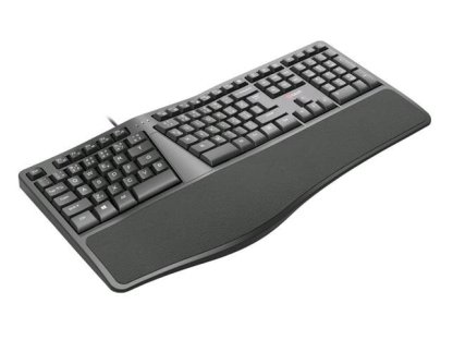 C-TECH klávesnice KB-113E - USB ERGO, černá, CZ/SK (KB-113E)