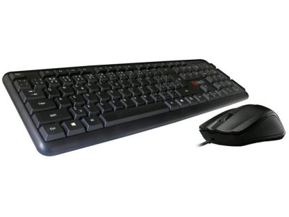 C-TECH klávesnice s myší KBM-102, drátový combo set, USB, CZ/SK (KBM-102-BL)