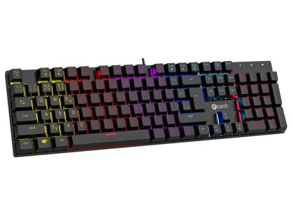 C-TECH mechanická klávesnice Morpheus - červené spínače XINDA, RGB, gaming, CZ/SK (GKB-11)