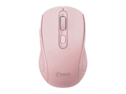 C-TECH myš WLM-12 Dual mode - bezdrátová/BT5.0 + 2,4GHz/1600DPI/6 tlačítek/USB nano receiver/růžová (WLM-12PK)