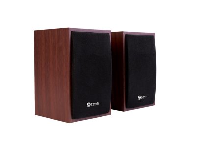 C-TECH reproduktory SPK-09, 2.0, drevené, USB napájení, 4W, 3,5mm jack