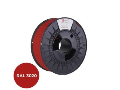 C-TECH tisková struna PREMIUM LINE - PLA, dopravní cervená, RAL3020, 1,75mm, 1kg (3DF-P-PLA1.75-3020)