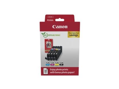 Canon CLI-526 C/M/Y/BK Photo Value Pack - 4 balení - 9 ml - žlutá, azurová, purpurová, černá (4540B019)