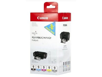 Canon PGI-9 PBK/C/M/Y/GY Multi-Pack - 5-balení - šedá, žlutá, azurová, purpurová, foto černá - originální (1034B013)