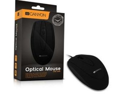 CANYON CMS1 drátová USB myš s 3 tlacítky, 800 dpi, cerná (CNE-CMS1)