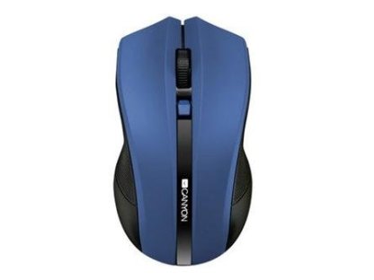 CANYON myš optická bezdrátová CMSW05, nastavitelné rozlišení 800/1200/1600 dpi, 4 tl, USB reciever, modrá (CNE-CMSW05BL)