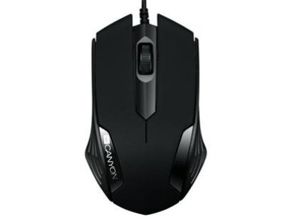 CANYON myš optická drátová, 3 tlacítka, 1000dpi, cerná (CNE-CMS02B)