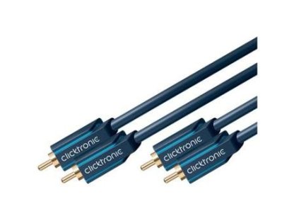 CLICKTRONIC kabel 2xCINCH-2xCINCH, 2xM/2xM, propojovací, 1m, modrý (CLICK70377)