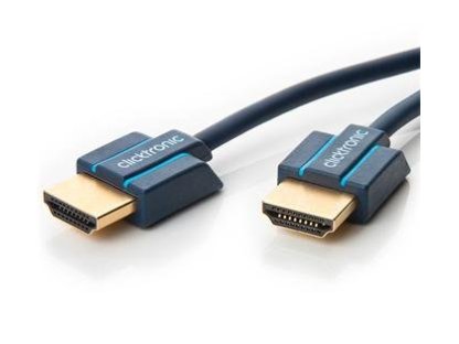 CLICKTRONIC kabel HDMI-HDMI, M/M, propojovací, 1m, modrý, slim (CLICK70702)