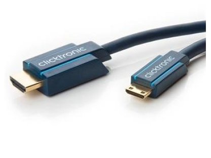 CLICKTRONIC kabel HDMI-HDMI mini, M/M, propojovací, 2m, modrý (CLICK70322)