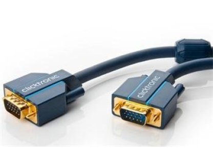 CLICKTRONIC kabel VGA-VGA, M/M, propojovací, 5m, modrý (CLICK70353)