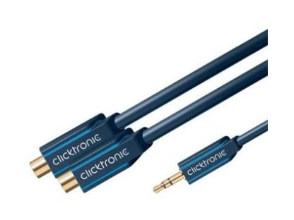 CLICKTRONIC redukce Jack 3.5-2xCinch, M/2xF, 0,1m (CLICK70492)