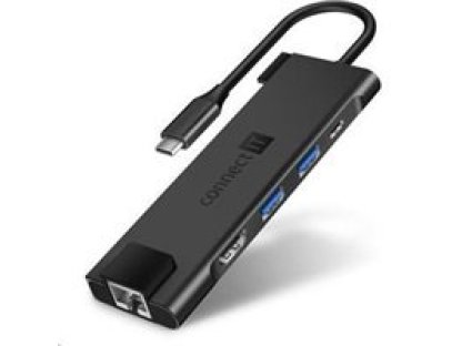 CONNECT IT Multi5in1 USB-C hub, 5v1 (USB-C, 2xUSB-A, HDMI, RJ45), externí, antracitová (CHU-8020-AN)