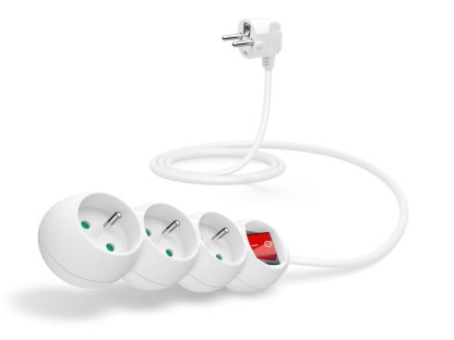 CONNECT IT prodlužovací přívod 230 V, 3 zásuvky, 1,5 m, bílý, vypínač (CI-1288)