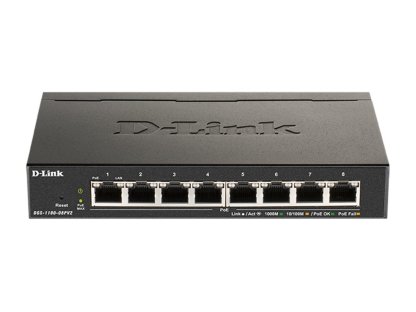 D-Link DGS-1100-08PV2 Smart Switch 8xGb PoE+fanles