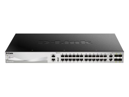 D-LINK DGS-3130-30TS L3 Stackable Managed switch, 24x GbE, 2x 10G RJ-45, 4x 10G SFP+