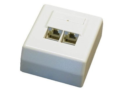 DATACOM Datová zásuvka STP CAT6 2xRJ45 na omítku 45st. bílá (2457)