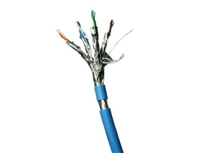 DATACOM F/FTP drát CAT6A LSOH,Eca 100m, plášt modrý (12151)