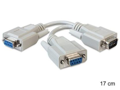 DELOCK adaptér DB9-DB9, M/2xF, 0,17m (65403)