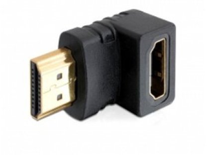 DELOCK adaptér HDMI-HDMI, M/F, pravoúhlý, dolů (65071)