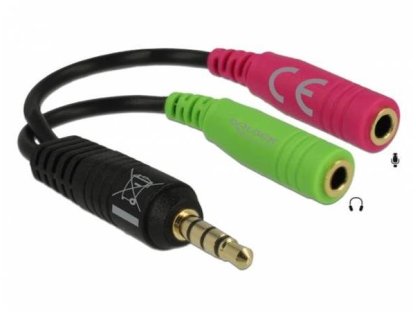 Delock adaptér stereo jack 3,5 mm samec > 2 x stereo jack 3,5 mm samice (65344)