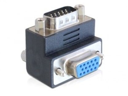DELOCK adaptér VGA-VGA, M/M, pravoúhlý (65289)