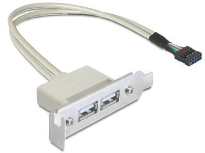 DELOCK bracket USB 2.0, 2x A, F, 0,5m (83119)