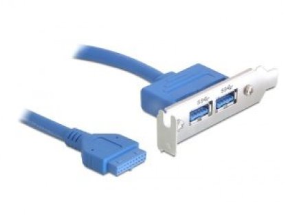 DELOCK bracket USB 3.0, 2xA, F, 0,4m (82976)