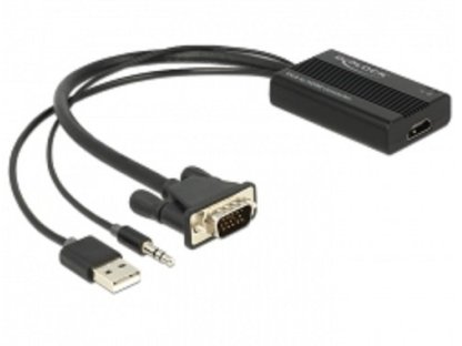 DELOCK elektronický konvertor VGA+Jack-HDMI, M+M/F (62597)