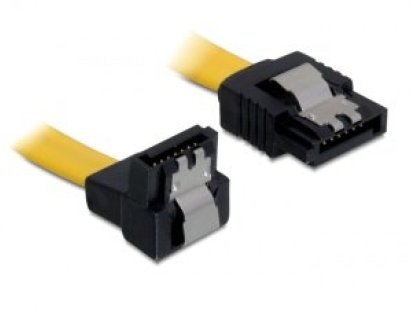 DELOCK kabel datový SATA 3.0, SATA-SATA pravoúhlý, 0,7m, zámeček (82814)