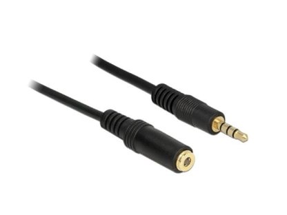 DELOCK kabel Jack-Jack 4pin, M/F, prodlužovací, 0,5m, černý (84716)