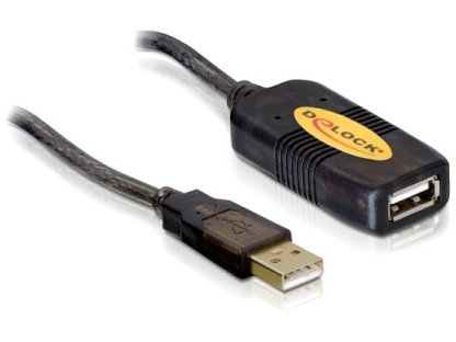DELOCK kabel USB 2.0, A-A, M/F, prodlužovací, 10m, černý, repeater (82446)