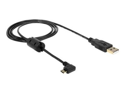 DELOCK kabel USB 2.0, A-B micro pravoúhlý, M/M, projovací, 1m, černý (83250)