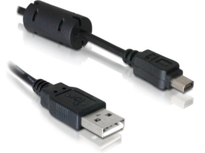 DELOCK kabel USB 2.0, A-B mini 12pin, M/M, propojovací, 1m, černý (82417)
