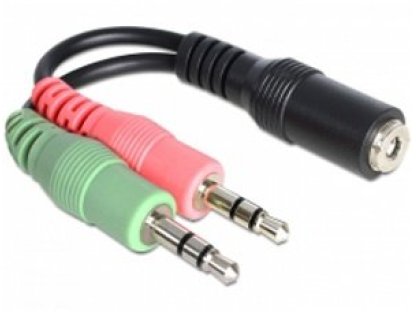 DELOCK redukce Jack 3.5 4pin-2xJack 3.5 3pin, F/2xM (65459)