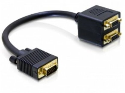 DELOCK rozbočovač VGA-2xVGA, M/2xF, 0,2m (65060)