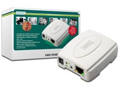 DIGITUS Ethernet print server, 1x USB 2.0 port, 1x LAN port (DN-13003-2)