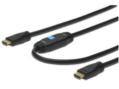 DIGITUS kabel HDMI-HDMI, M/M, propojovací, 20m, černý, s integrovaným zesilovacem (AK-330105-200-S)