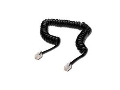 DIGITUS kabel RJ10-RJ10, M/M, 2m, propojovací, kroucený, černý, pro telefonní sluchátko (AK-460101-020-S)
