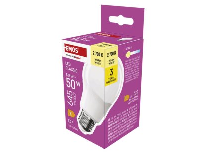 EMOS LED CLS A60 5,8W(50W) 645lm E27 WW (1525733278)